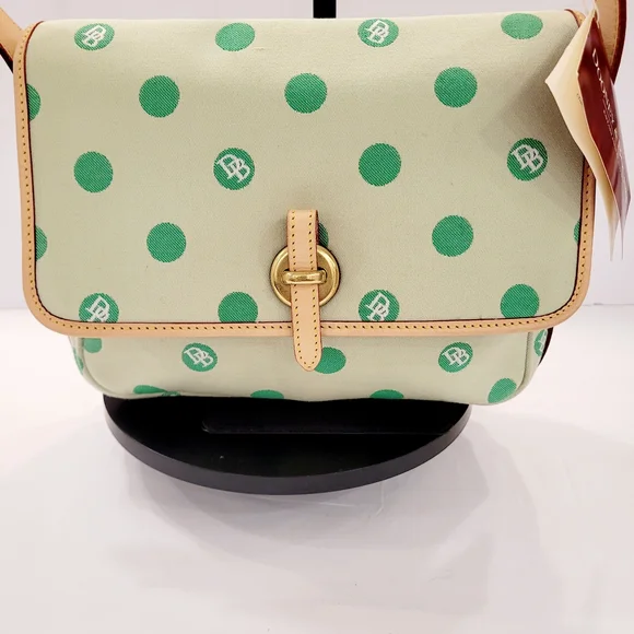 Dooney & Bourke Vintage East/West Flap  Green Mini Bubbles USA - Picture 3 of 14